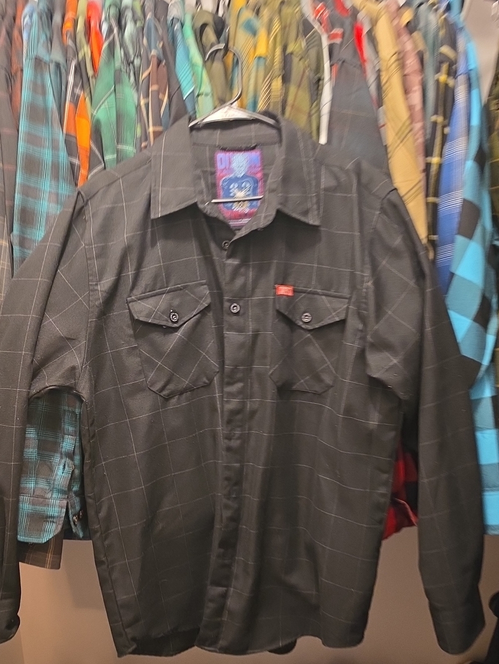 Men's Dixxon PINHEAD  Black Windowpane Button-Up Jacket